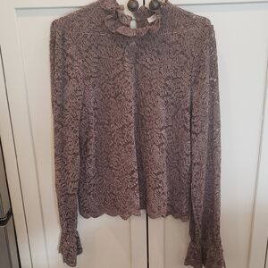 Anthropologie Eri +Ali  Brown Lace Blouse